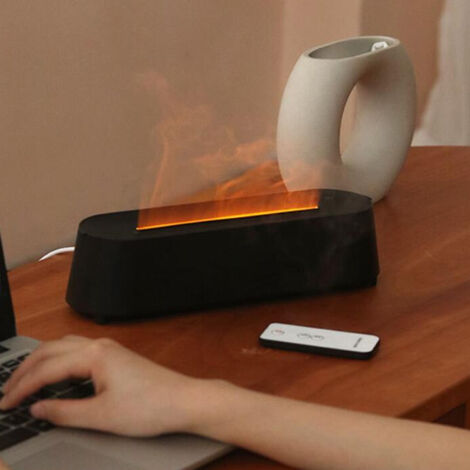 Diffuseur d'Essence Flamme 7 Couleurs Timer Auto-Off 200mL USB ABS PP Humidification Diffusion (1/5)