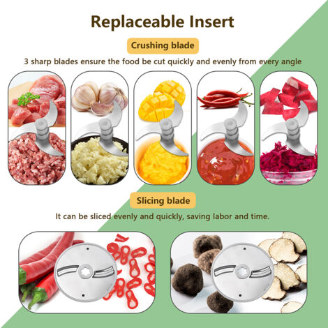 Coupeur Électrique Multifonction Sans Fil 4 en 1 - Couteau Mains-Libre avec USB et Batterie 1200mAh pour Garlic Chili Onion Celery Ginger Meat (1/5)