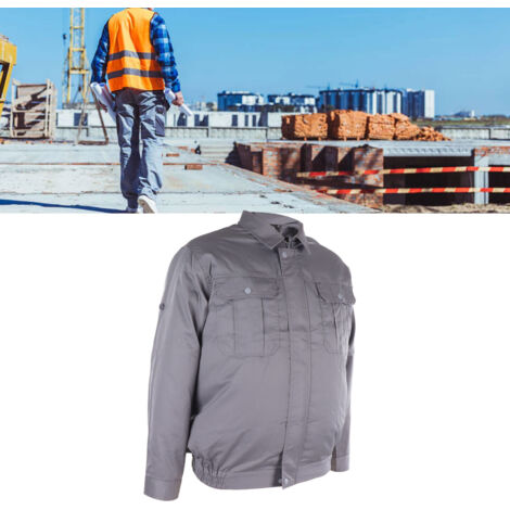 Veste Climatisée Professionnelle - Jacket avec Ventilateurs Détachables - Dissipation Thermique et Protection UV - Construction XXXL Gris Clair (1/5)