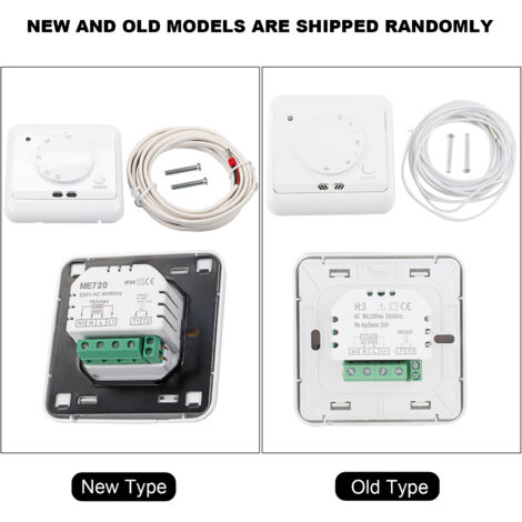 Thermostat de Plancher [Contrôleur de Température] Thermostat Connecté Programmable Blanc pour Systèmes de Chauffage Automatique ABS 230V 16A avec LED et Capteur Externe 3m IP20