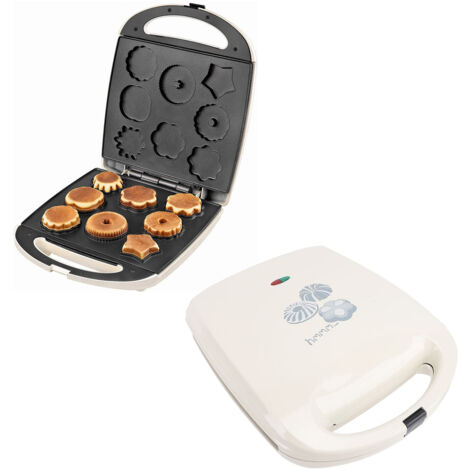 [Appareil pour Gaufres et Cookies] Machine à Gaufres 8 Formes Multiformes 1000W Double Face Antiadhésive pour Pancakes Donuts Cupcakes Prise US 110V