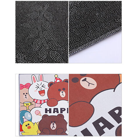 Tapis de sol - Tapis anti-dérapant pour salle de bain et chambre, motif animaux, velours crystal, absorption d'eau, dimensions standard, 1 pièce (1/4)