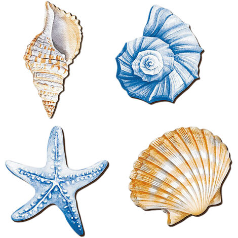 【Décoration Murale / Boîtes de Stockage】 [Y24Y50664Q] Coquillage Bois Décor Conch Méditerranée (1/5)