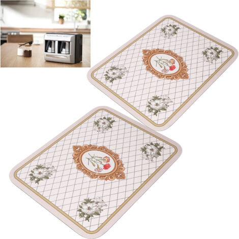 Tapis Café Anti-Slip Absorbant Imperméable 50x60cm 2PCS pour Bar et Équipements Domestiques (1/5)