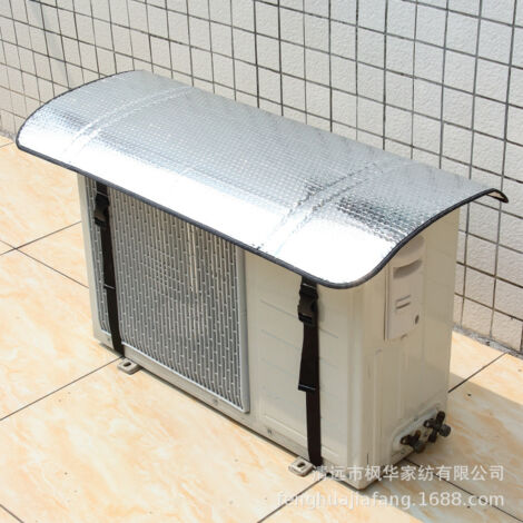 [Housse de couverture pour unité extérieure de climatisation] [Ventilation optimisée] [Fixation élastique haute] [Matériau polyéthylène film aluminium nylon] [Dimensions 110x55cm/43.3x21.7in] [Protect (1/5)