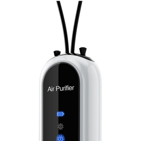 Purificateur d'Air Personnel Rechargeable Mini Ionisateur de Négatif Purificateur d'Air de Collier Blanc Portable Sans Changement de Filtre avec Contrôle LED ABS PC (1/5)