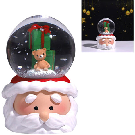 [Ornament de Noël] Boule de Neige Lumineuse avec Lumières Colorées en Résine et Verre - Décoration de Maison et Cadeau pour Famille et Amis