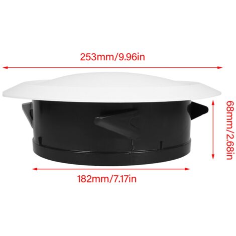 Grille de Ventilation Plafonnier - Diffuseur ABS Blanc 200mm avec Système de Régulation d'Air pour Conduits (1/4)