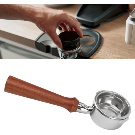 Portefiltre Naked 58mm pour Machine à Café GAGGIA - Rosewood Brésilien F-Type, Acier Inoxydable, Design Double Oreilles, Sans Fond (1/5)