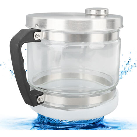 Récipient pour Distillateur d'eau 4L - Réservoir de Rangement en Verre avec Couvercle et Poignée en Acier Inoxydable - Alternative de Collection Pratique pour Maison et Beauté (1/5)