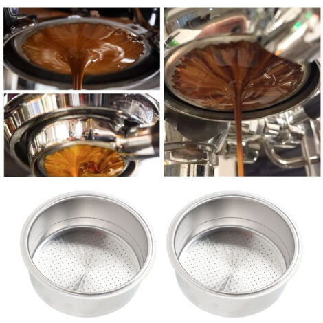 Basket Portafilter Double Cuve en Acier Inoxydable 51mm - Portafilter Pressurisé Rechargeable pour Machines Café Delonghi, Donlim, Petrus et Derlla (1/5)