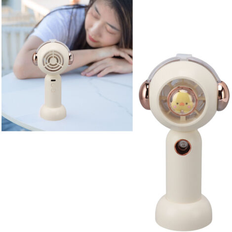 Ventilateur de brumisation USB rechargeable compact avec fonction atomisation portable, batterie 500mAh, couleur blanc, ABS (1/5)