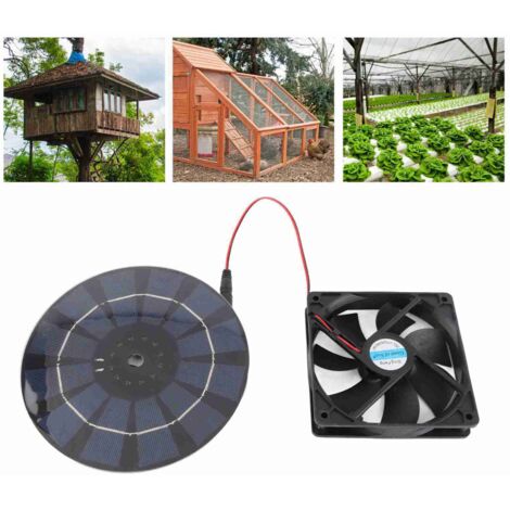 Ventilateur Solaire Mini 3W à Faible Nuisance pour Poulailler et Serre - ABS et Aluminium avec Panneau Solaire (1/5)