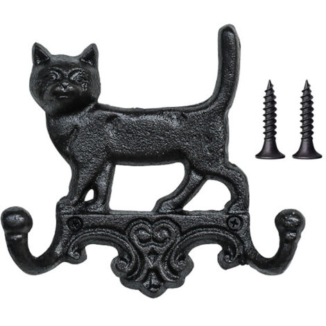 Crochet mural double - Chatton double pour robe (chaton) - Nordic forgé en fer (1/2)