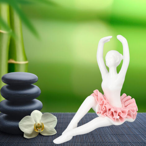 Statue de Ballet "Elegance" - Figure en Céramique Rose pour Décor de Table, Bibliothèque, Salon ou Bureau (1/5)
