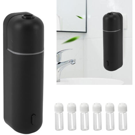 Diffuseur d'Aromathérapie Portable 5ml avec 6 Flacons ABS et Verre Noir pour Maison Bureau Salle de Bain USB 300mAh (1/5)