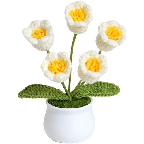 Jardin d'artificielle Lily of the Valley Artisanale Fleur décorative à la main Blanc Pot 1 pièce décor (1/5)