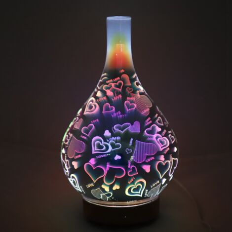 Diffuseur Ultrasonique d'Ambiance 100ml Humidificateur Lampe LED Aromatherapie Aroma Diffuser Aromatherapy Diffuser 15.5x25cm PP ABS Verre [H1-H2-H3-H4-H5] (1/5)