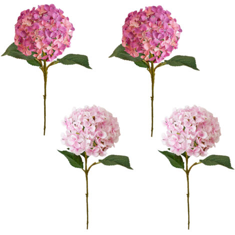 Fleur Hydrangea Artificielle 4PCS Premium Branche 3D Impression Décoration Maison Mariage Longue Durée Intemporel Romance Élégant (1/5)