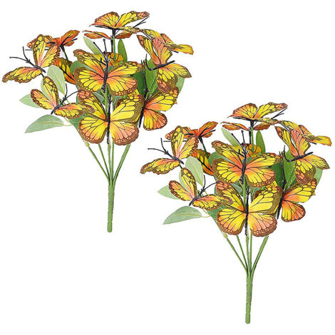 Bouquet artificiel Butterfly Dance B - 2 bouquets livrés - Bouquet papillons créatif décoration événement (1/2)