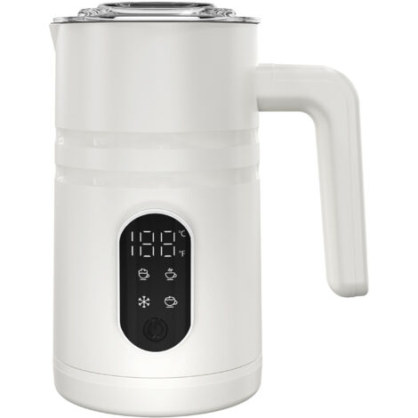 Mousseur à lait électrique MF06 avec 4 modes (mousse chaude, mousse froide, chauffage) et écran température, capacité 160ml mousse / 350ml chauffage, matériau stainless steel et PP, blanc. (1/3)