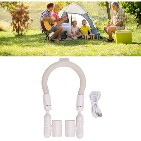 Ventilateur de Neck Cooling Tube Portable pour Sports et Activités Extérieures - Léger, Silencieux, Batterie Operated, Tube PCM Coolsaveur avec Contrôle de 3 Vitesses et Orientation Flexible - Blanc (1/5)