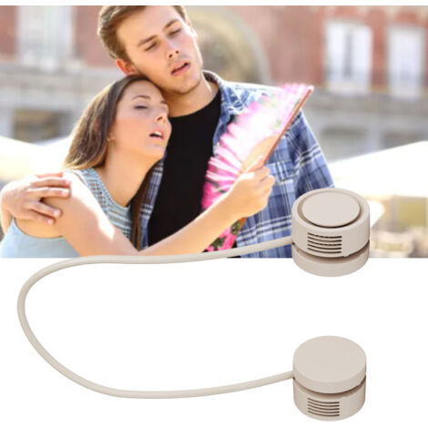 Ventilateur Neckwear Portable Mini USB Rechargeable Sans Lames à Brace Flexible avec Fonction Aromathérapie - Apricot ABS (1/5)