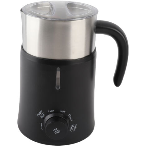 Mousseur à lait électrique 5 en 1 - 700ml - Créateur de mousse chaude et froide pour latte/cappuccino/chocolat chaud - 500W - Stainless steel 304 - Noir (1/5)