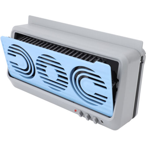 Ventilateur Solaire pour Voiture Purificateur d'Air Silencieux Multifonction avec Panneau ABS (230x125x60mm, Gris) (1/5)