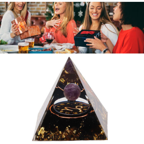 Pyramide d'Orgonite Capricorne en Cristal d'Améthyste 5cm pour Énergie Positive, Méditation et Harmonisation des Chakras (1/5)