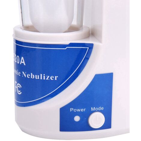 Sprayer Ultrasonic électrique portable humidificateur adultes enfants. blanc ABS 14x8.2x5.5cm. atomisation 0.375ml/min 20min automatique. capacité récipient 25ml. kit 2 masques 5 cups 2 embouts. inhal (1/5)