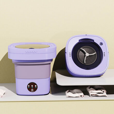 [Machine à Laver Portable] [Machine à Laver Folding 6.5L] Lavage et Séchage Automatique Tube d'Eau EU Purple 240V
