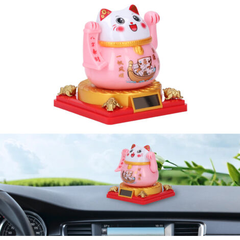 Chat Solarisé En Plastique à Bras Oscillant Lucky Cat Feng Shui Fortune Bonne Chance pour Décor Maison Bureau Voiture (1/5)