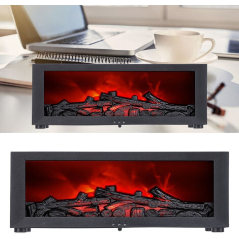 Humidificateur avec Diffuseur d'Arômes et Flamme 3D Simulée LED Ambiance Noir ABS USB 26cm [3D Flame Fireplace Humidifier] (1/5)