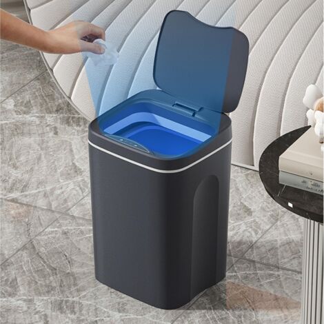 Corbeille Intelligente Sensorielle 16L Capacité Grande avec Distributeur de Sacs Poubelle Automatique Main Libre Design Minimaliste ABS pour Maison Bureau Hôtel (1/5)