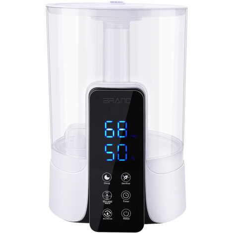 Humidificateur avec 6L capacité pour Grand Espaces, fonction Vaporisation Chaude/Froide, Technologie Silencieuse, Filtre Intégré, ABS+PC Blanc (1/5)