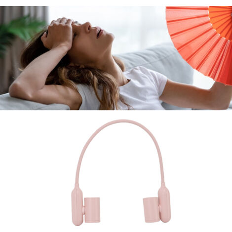 Ventilateur Personnel à Porter au Cou【3 Vitesses USB Rechargeable】Batterie 4000mAh 6H ABS Léger Portable Silencieux Rose pour Bureau Voyage (1/5)