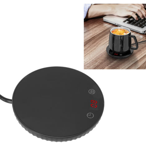 Chauffe-bol [Cup Warmer] Chauffe-tasse à température constante 55°C avec affichage numérique et bouton tactile pour bureau pour tasse en acier noir prise EU (1/5)