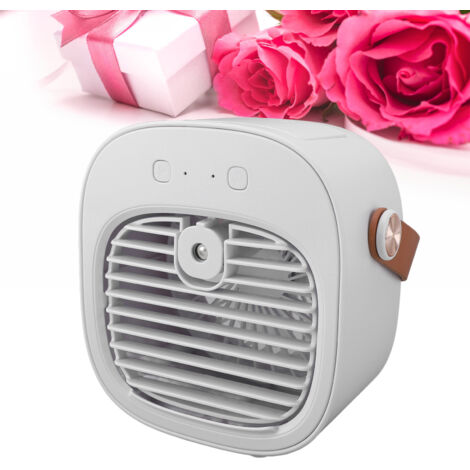 Climatiseur Portable Rechargeable USB - Ventilateur Évaporatif Personnel 3 Vitesses - Pour Bureau, Maison, Voyage - Blanc (1/5)