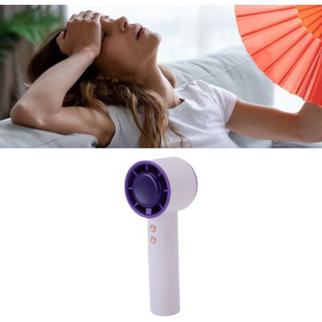 Ventilateur Personnel Portable Rechargeable 3000mAh avec Lampe LED 7 Couleurs - PP, 170x58mm, Noir, 120 niveaux de vitesse ajustable (1/5)