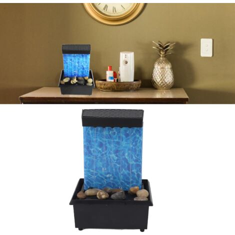 Fontaine de Table LED Cascade avec Rochers Naturels, USB 5V, Matériel Plastique, Dimensions 11.5x10x16.7cm, Décor Bureau et Maison (1/5)