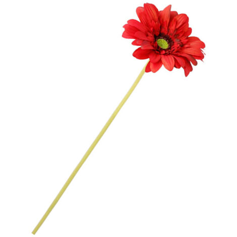 Fleur artificielle Gerbera Simulation Haute Multiusage Toucher Réel Rouge Décor Maison Tige Unique 64cm Plume Main Hydratant 13cm Diamètre (1/5)