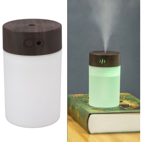 Mini Humidifier 260ml Ultra Plus USB Charge Led RGB Night Light Dark Wood Grain (1/5)