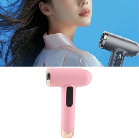 Sèche-cheveux rechargeable USB à batterie intégrée 15600mAh, 6 moteurs hautes vitesse, silencieux et portable, idéal camping/dormitory, rose - ABS/Electroplating, poids 845g, kit complet inclus (1/5)