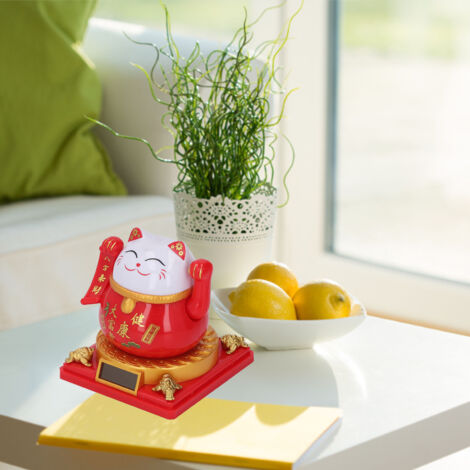 Chat De Fortune Bras Mobile Énergie Solaire Détection Lumière Ornement Attraction Richesse Maison Voiture Bureau Décoration Cadeau Homewarming (1/5)