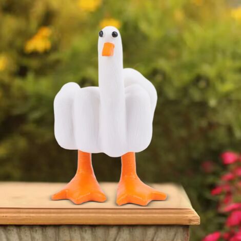 Statue de Canard Résine d’Aubigny au Pouce Malicieux Décor Figurine Sculpture Ornement pour Bureau Maison Cadeau Nouveau Résidence (1/5)