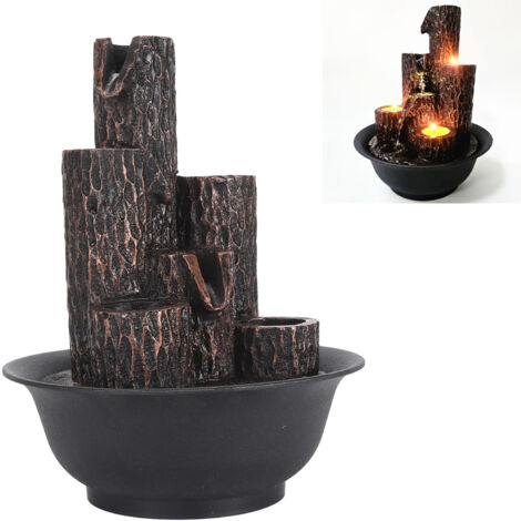 Fontaine de bureau Resin avec LED et humidification pour relaxation et décor (1/5)