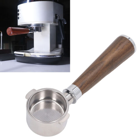 Portafilter Delonghi EC0310 Porte-filtre Bottomless sans fond 51mm à 2 oreilles couleur noire bois de rose - Compatible et détachable avec panier filtre inclus (1/5)