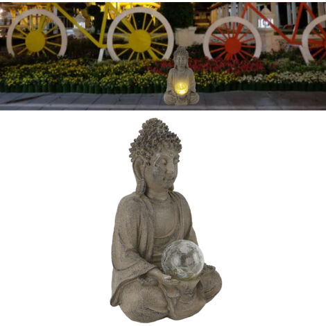 Statue de Bouddha [Mini Sculpture Lumineuse] Modèle Zen avec Lampe LED pour Décor de Jardins Intérieurs et Patios (1/5)