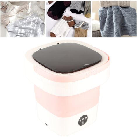 Mini Lavage-Linge Portable 7,5L - Compact Automatique avec Spin Doux et Pommeau de Drainage (TPE, PP) - Rose EU Plug (1/5)